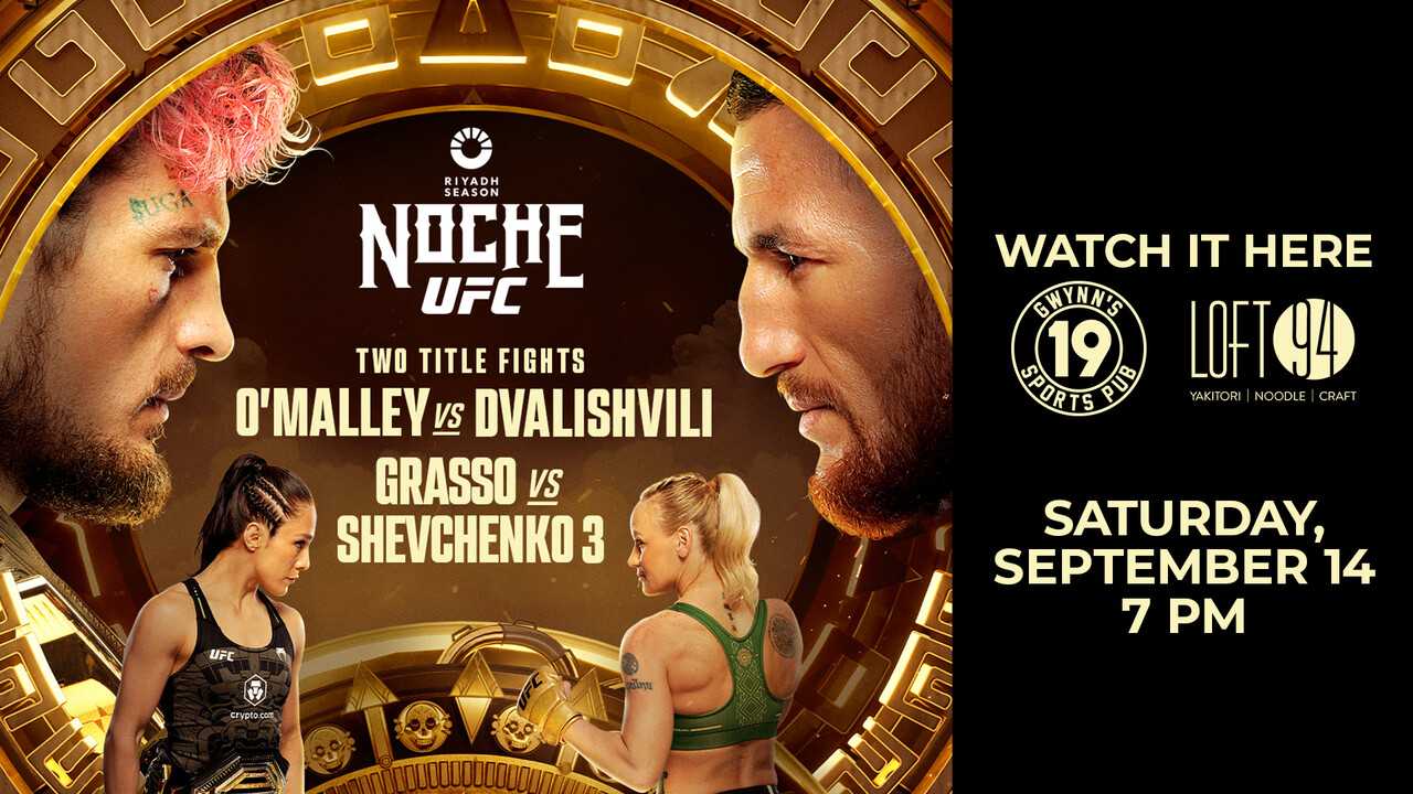 UFC promotion flyer Saturday, September 14, 7 pm